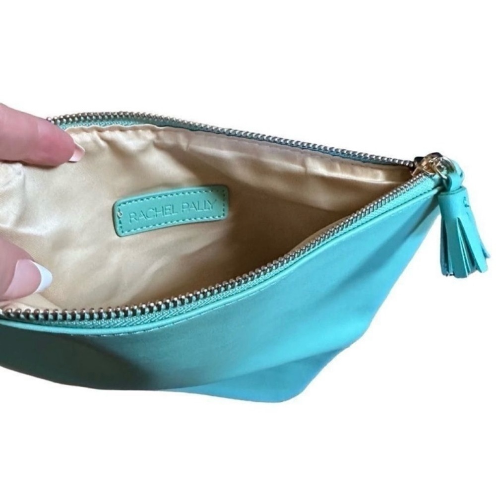 Rachel Pally Teal Pink Tropical Floral Leaf Pattern Reversible Fold Over Clutch - Picture 2 of 8